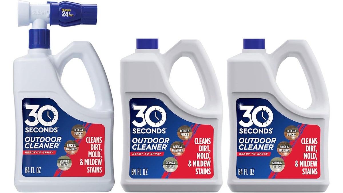 This spray cleans your patio, deck or driveway in seconds.