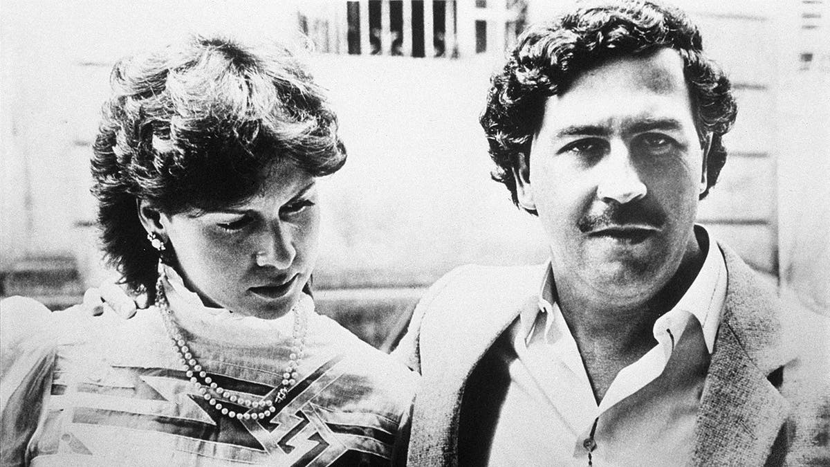 Pablo Escobar stands with wife Maria Victoria in Colombia.