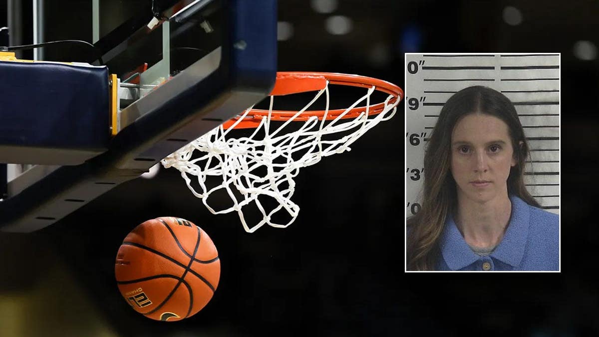 Paige Adams and a basketball hoop