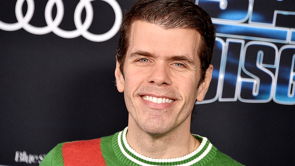 Perez Hilton smiles close up