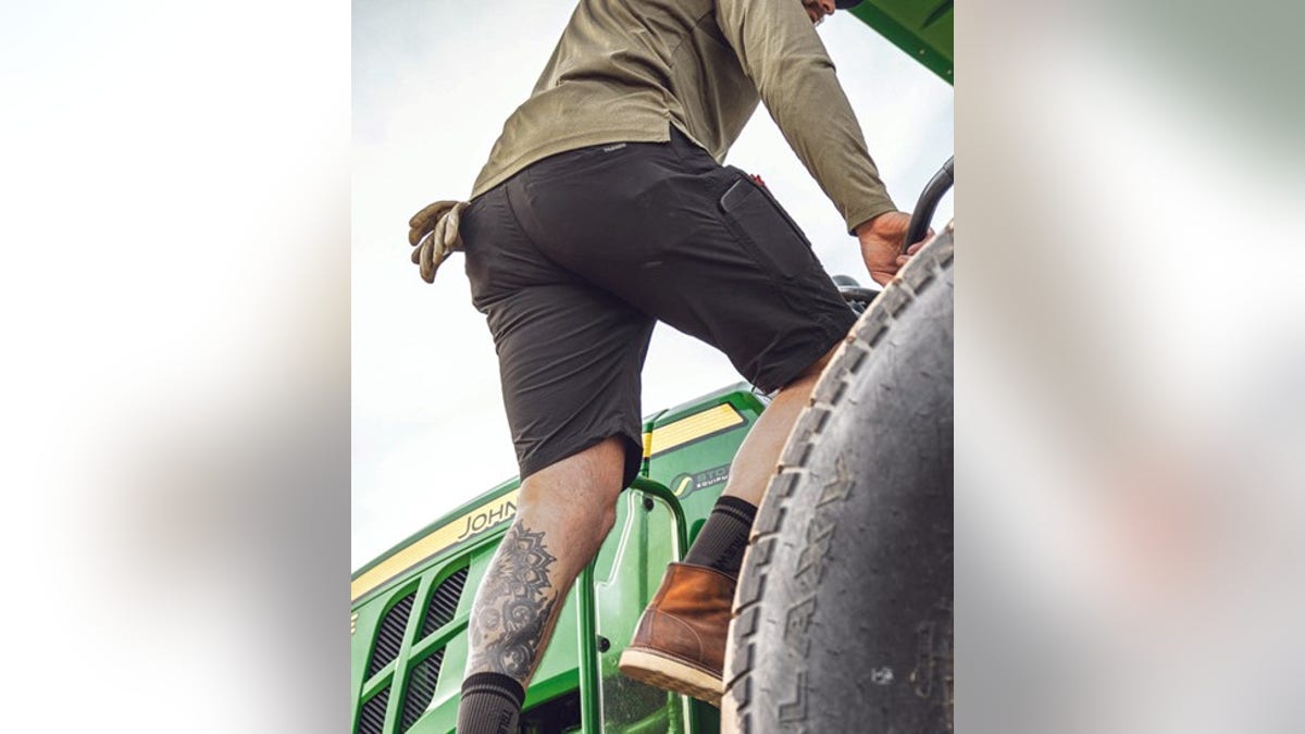 These stretchy, moisture-wicking shorts keep you comfortable.