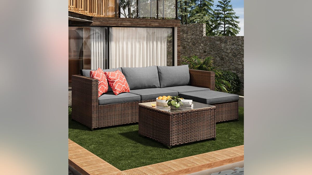 Wicker is a durable, outdoor-ready material. 