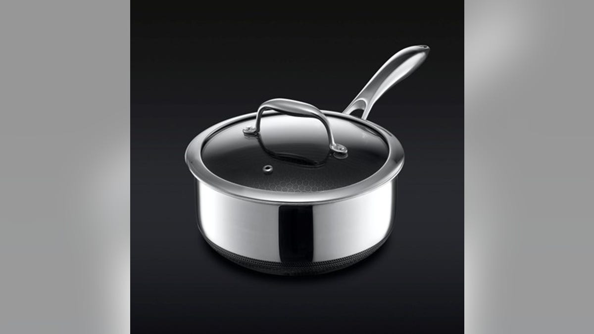 This small saucepot stores easily, but cooks up large meals. 