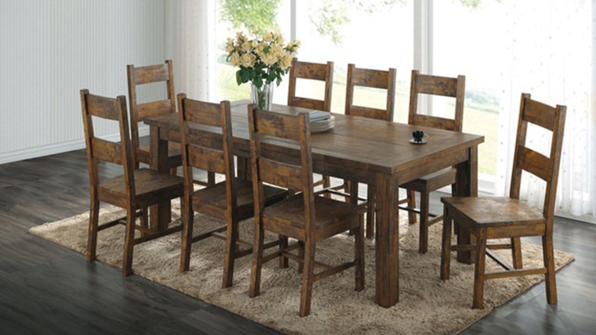 This chunky dining set looks great in any dining room.