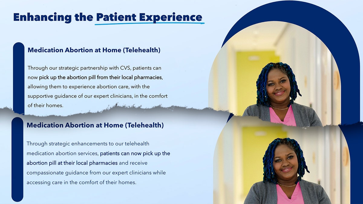 Side-by-side screenshots of a Planned Parenthood of Greater New York report showing language referencing a 