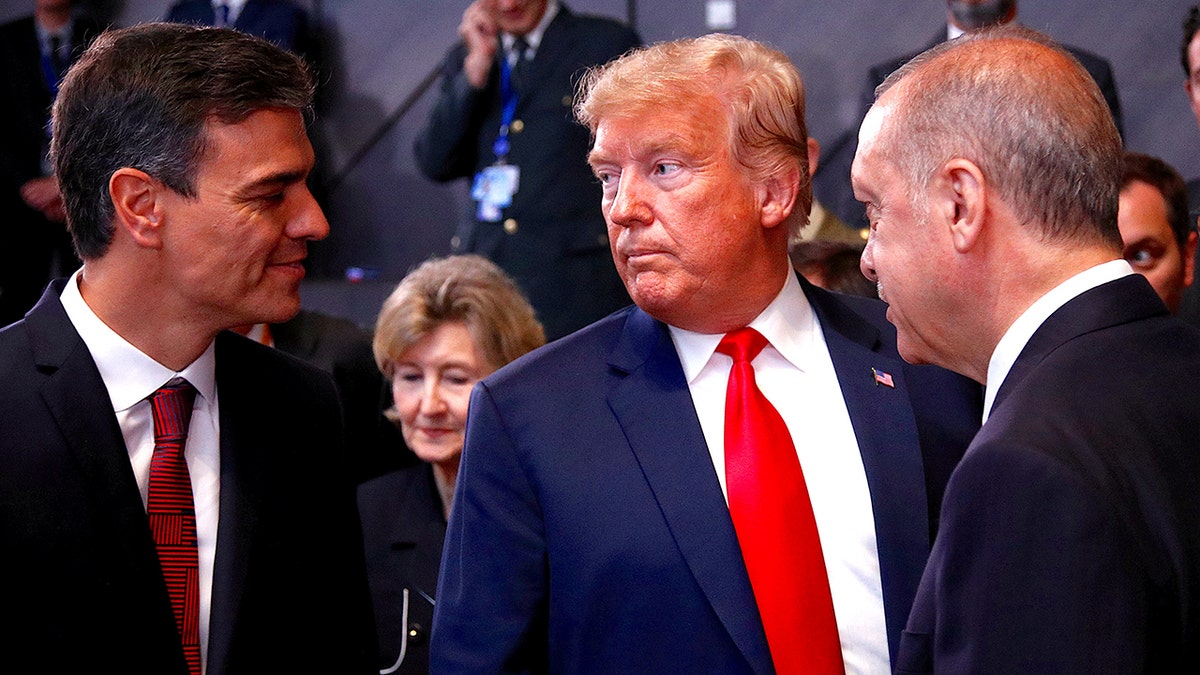 President Donald Trump, Spain's Prime Minister Pedro Sanchez and Turkish President Recep Tayyip Erdogan