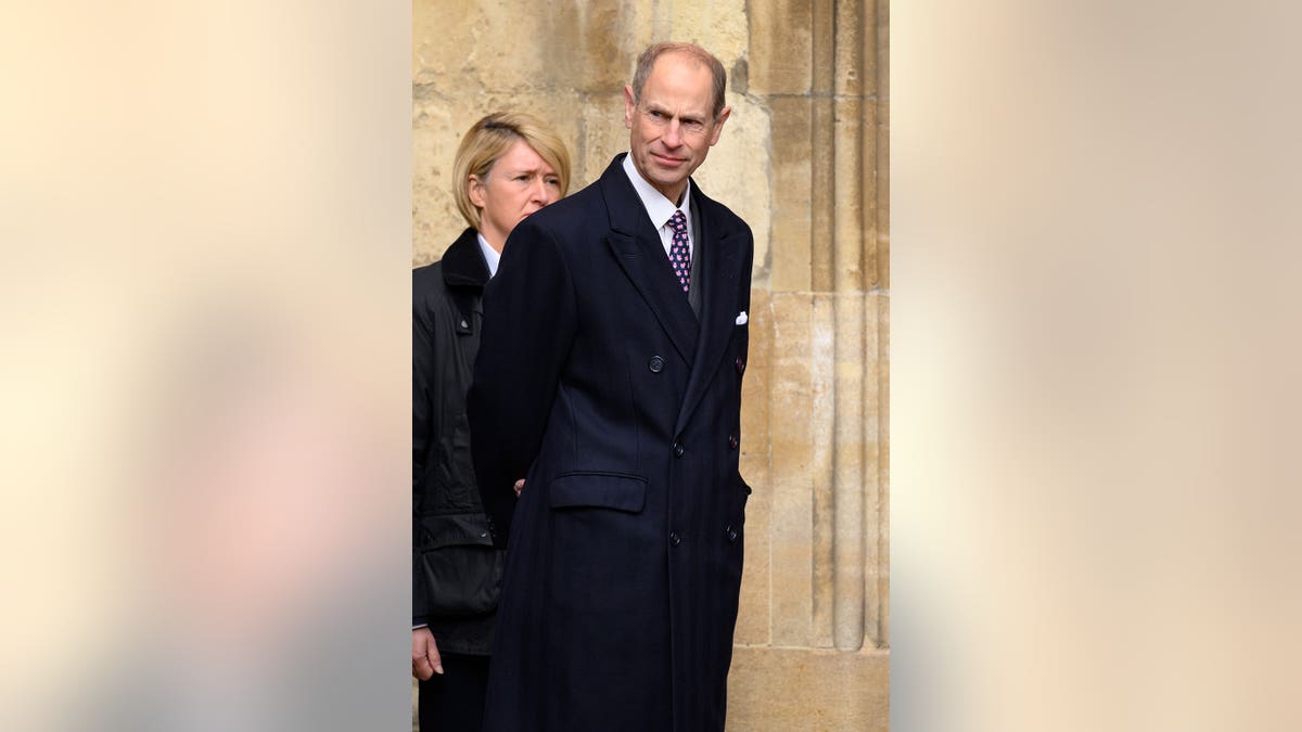 Prince Edward attending Easter Matins Service at St George's Chapel in Windsor