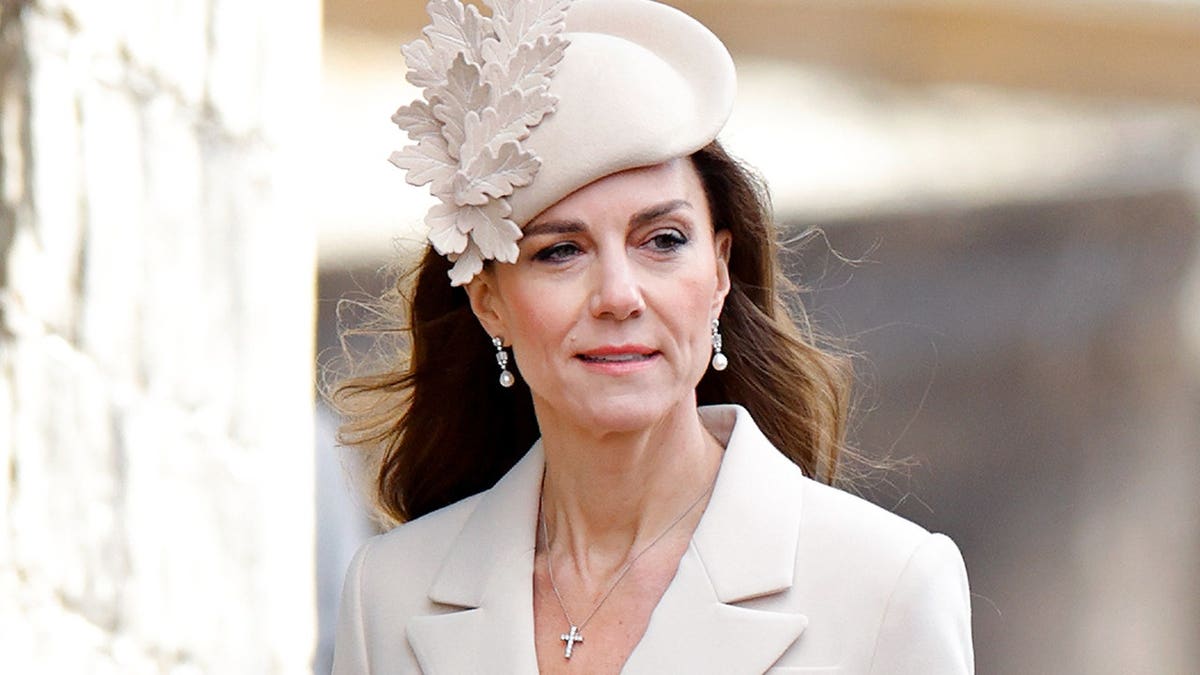 Catherine Princess of Wales attending Easter Sunday Mattins Service at St George's Chapel Windsor