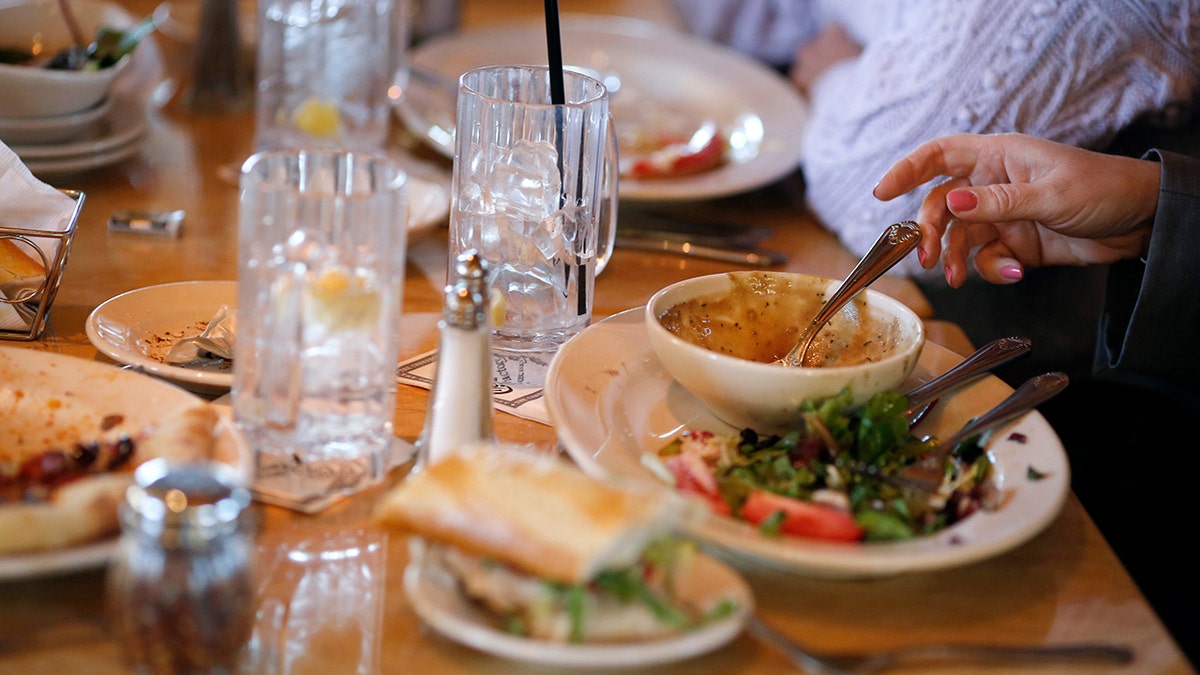 People eating at a restaurant.