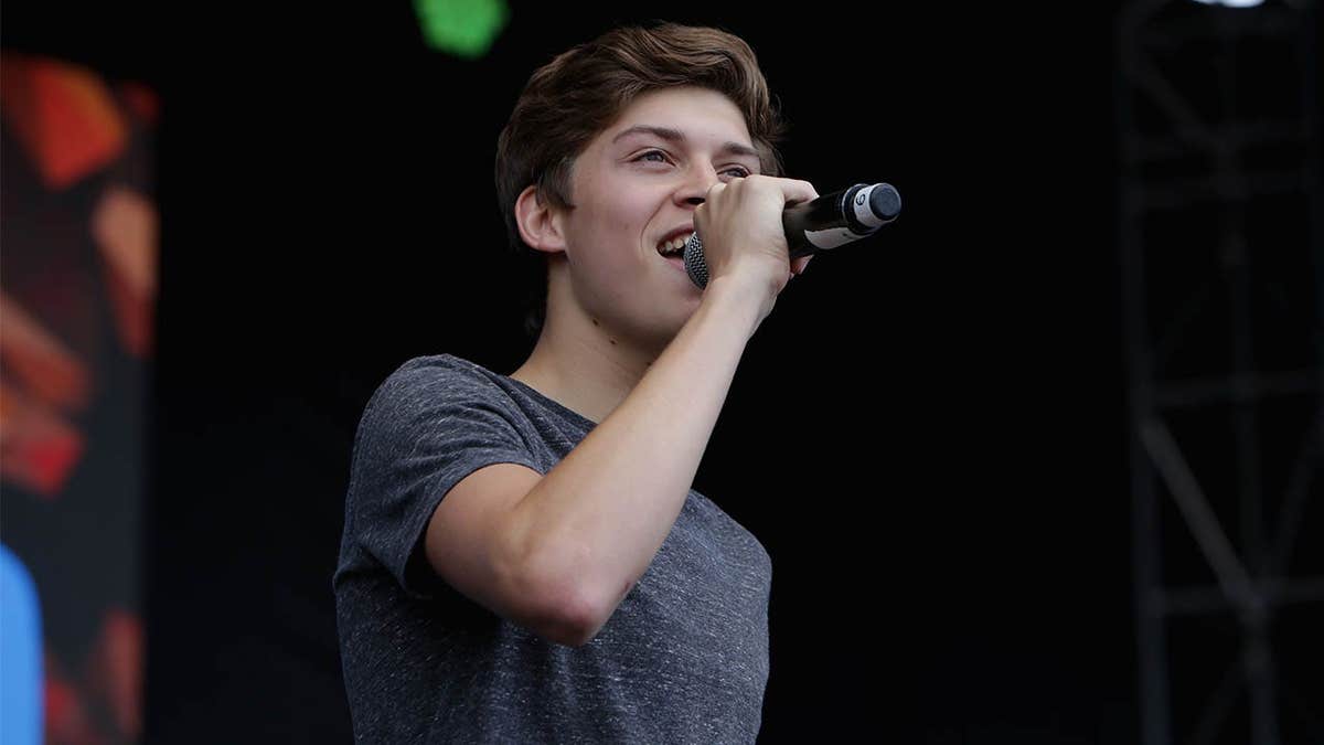 Ricky Garcia singing on stage at DigiFest NYC 2015 at Citi Field