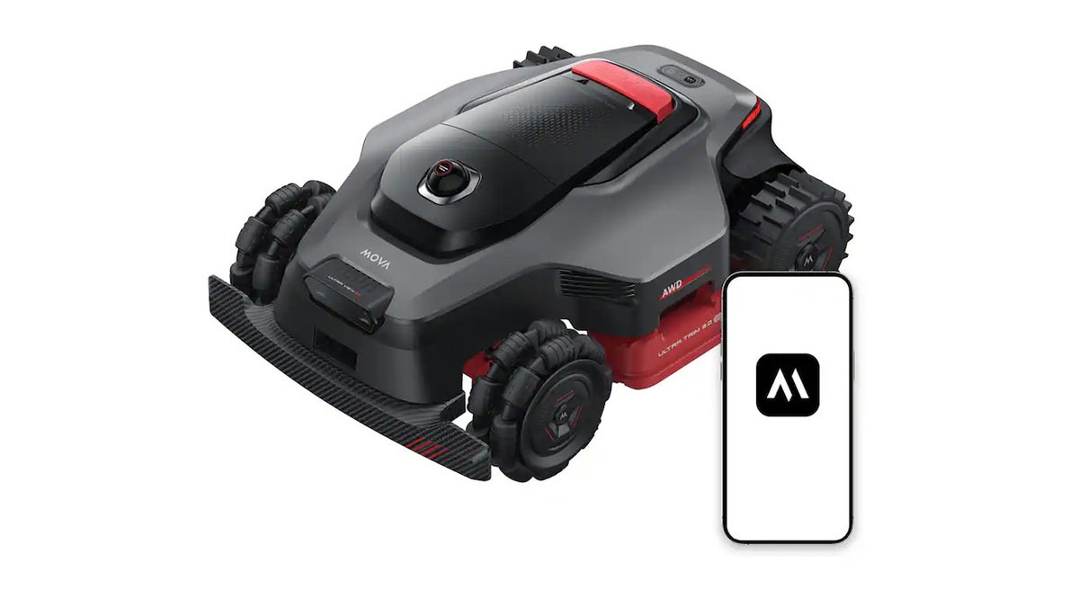 A robotic mower uses AI to cut your lawn without assistance.