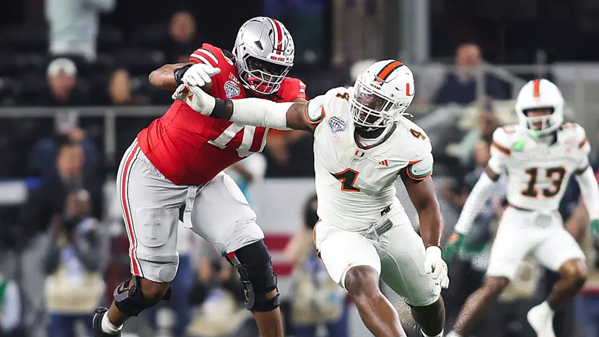 Rueben Bain Jr during a Miami football game