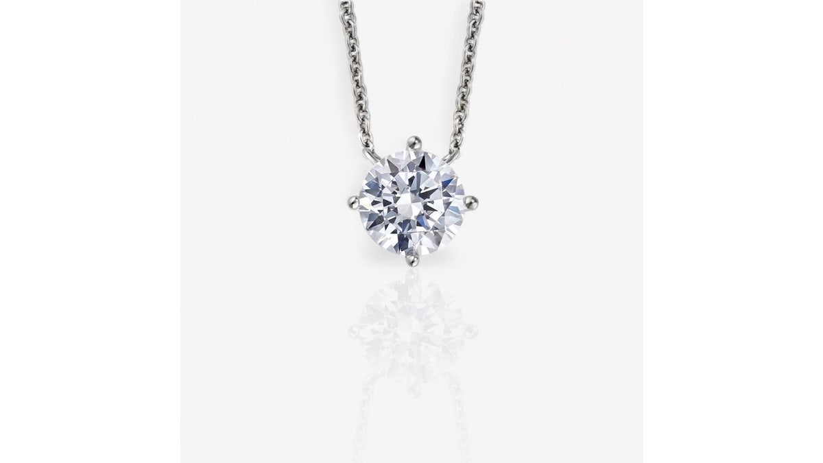 Four-Prong Round Solitaire Lab-Grown Stationary Diamond Pendant