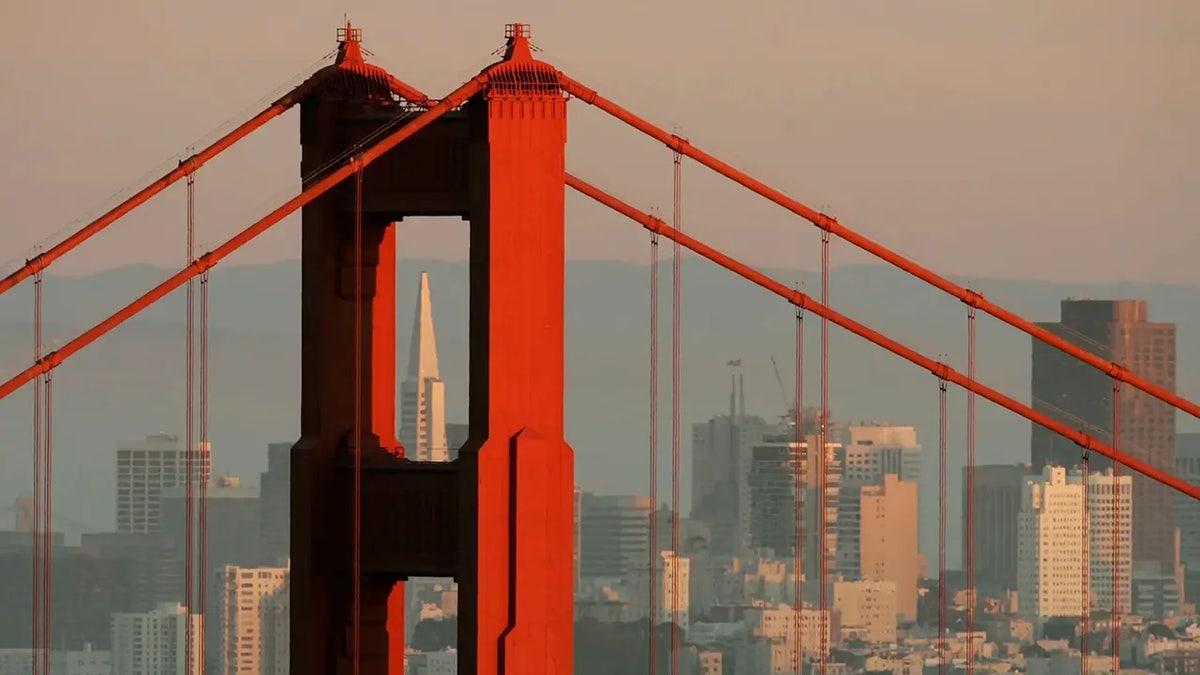 San Francisco city skyline with buildings and bay in the background