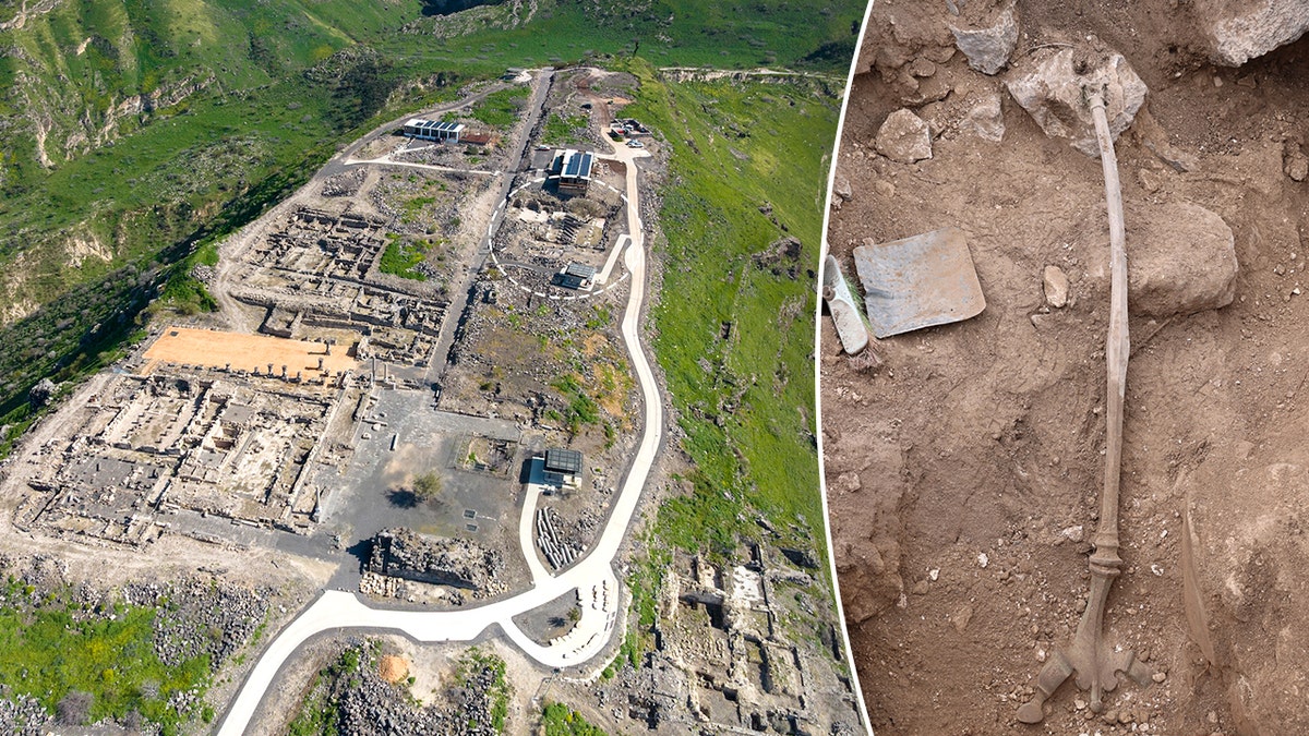 Aerial image of Hippos church, bronze candleholder