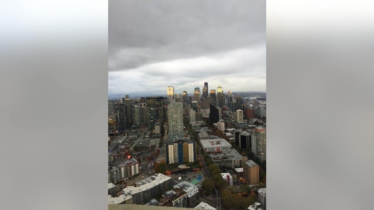 Seattle, Washington, on a cloudy day