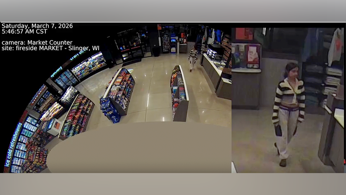 Surveillance footage captures woman walking inside Slinger gas station during disputed ICE detention timeline