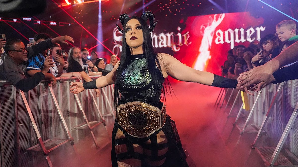 Stephanie Vaquer making her entrance at Monday Night RAW in San Antonio, Texas