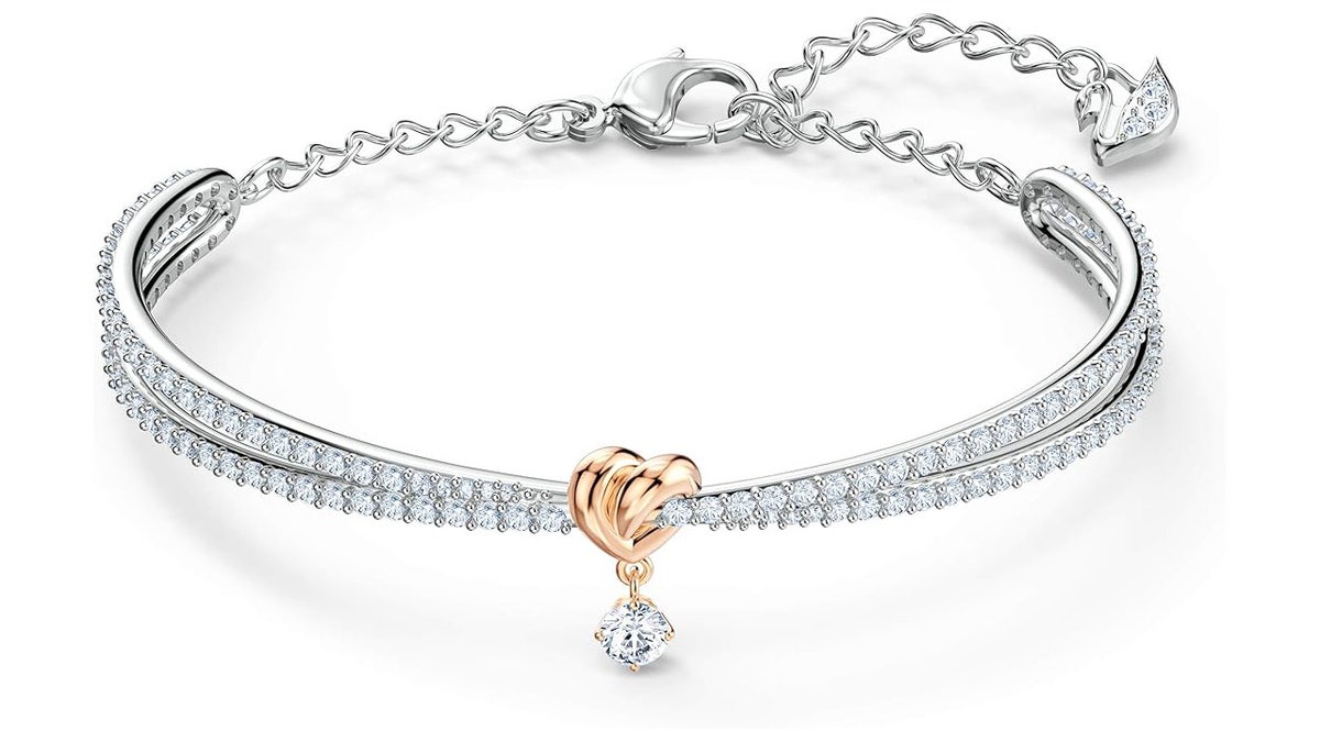 Show how much you care with a heart-themed bangle.