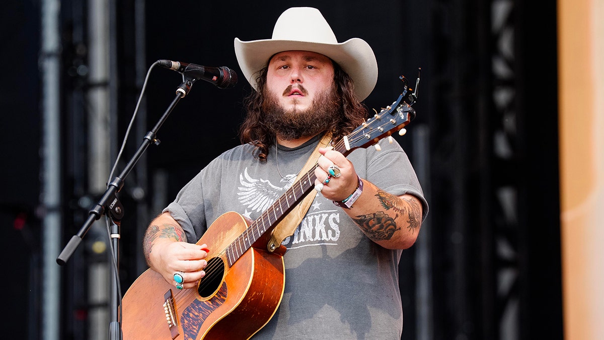 Country artist Tanner Usrey performing live on stage at Austin City Limits Music Festival in Zilker Park, Austin, Texas.