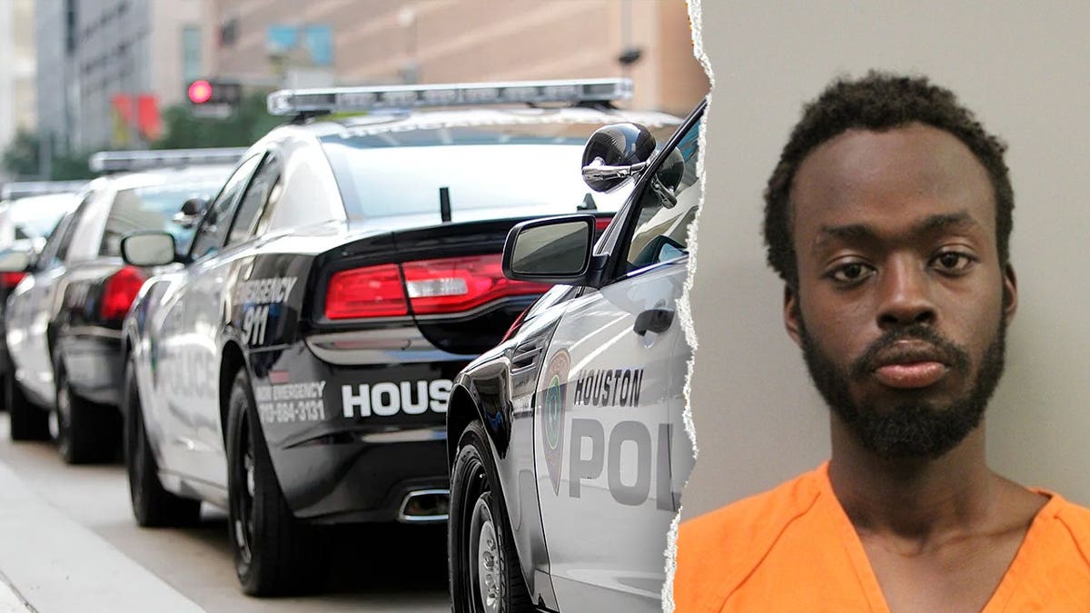Emmanuel Ahsono Mbwavi and Houston police cars