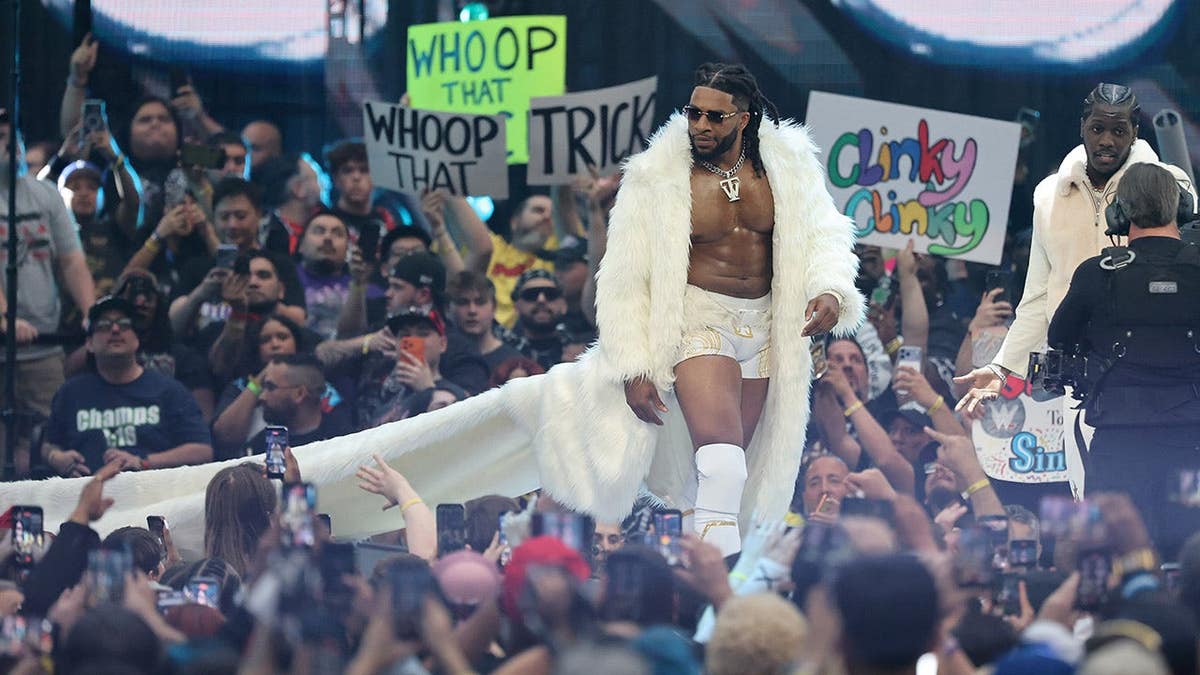 Trick Williams standing in wrestling ring at Allegiant Stadium