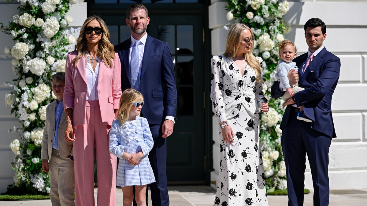 Tiffany Trump, Michael Boulos, Lara Trump, and Eric Trump attend the White House Easter Egg Roll