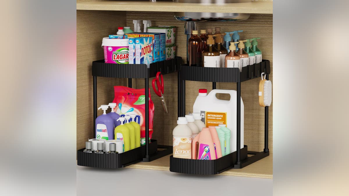 Organize your under-sink cabinets without sacrificing easy access.