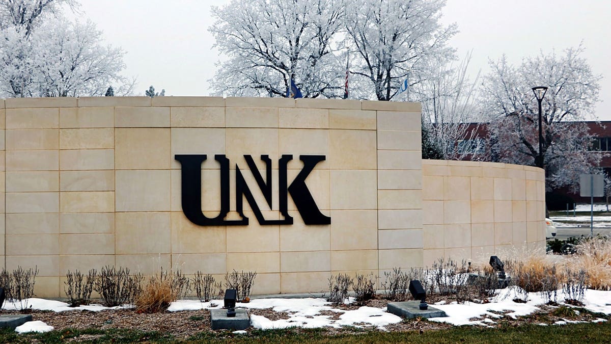 A sign outside the University of Nebraska at Kearney