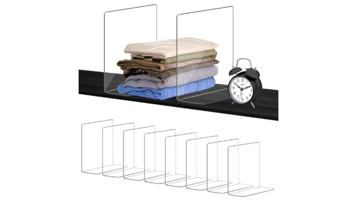 Stop stacks of clothes from toppling over.
