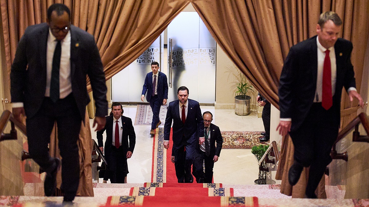 U.S. Vice President JD Vance walking up stairs in Islamabad