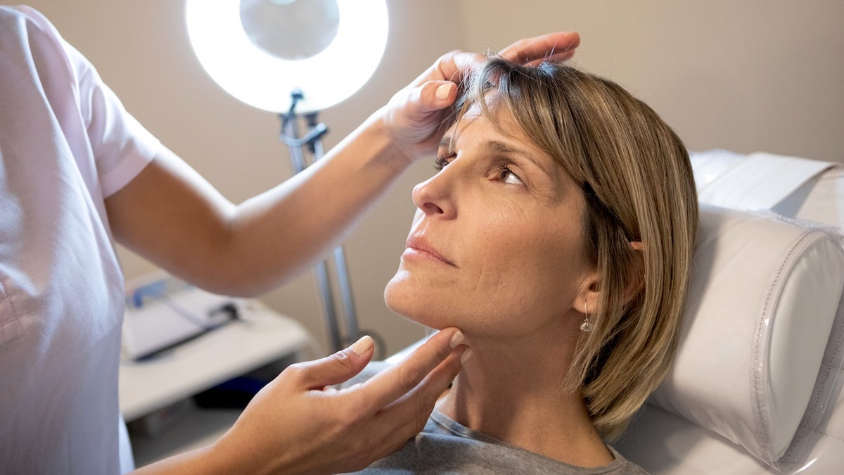 Woman prepping for facelift