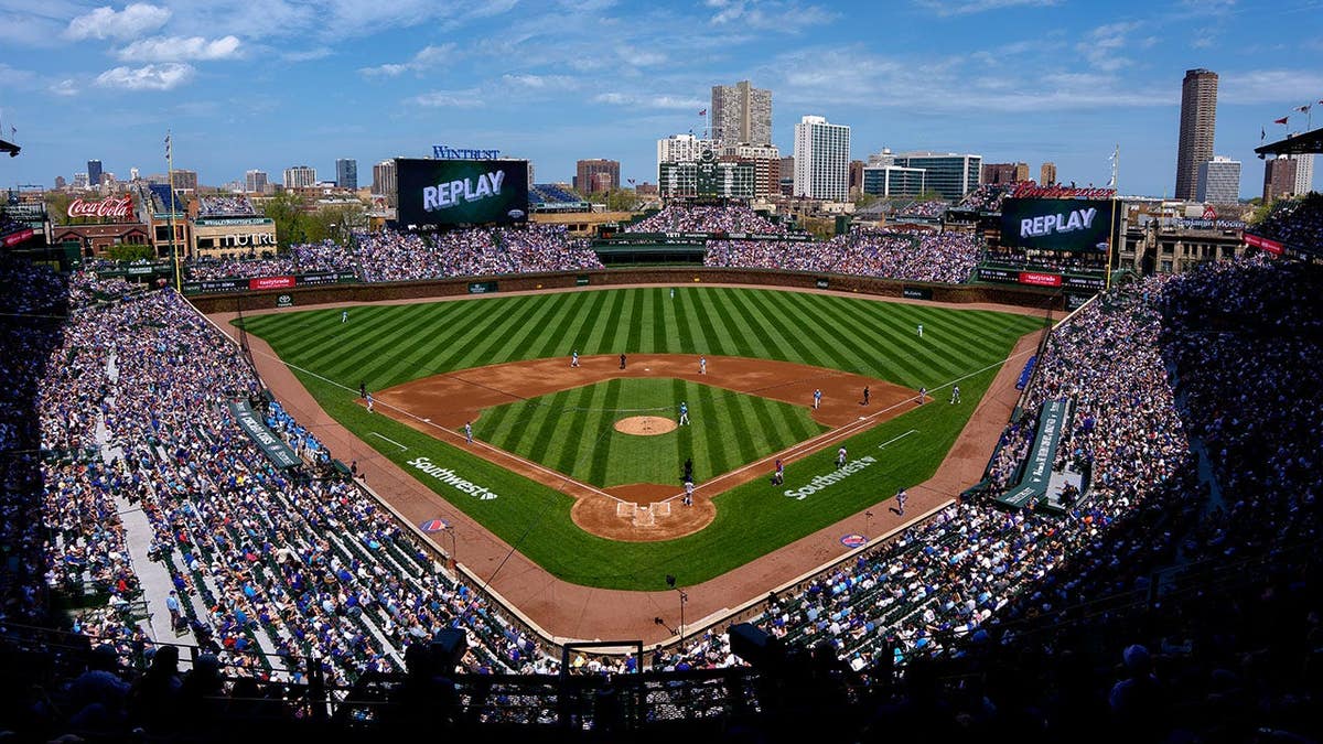 Wrigley Field stadium filled with fans during a baseball game in Chicago