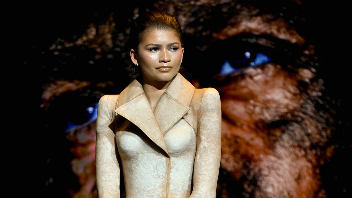 Zendaya wears Schiaparelli gown at Dune 3 panel