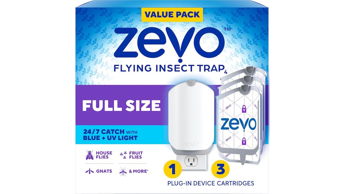 This trap uses blue and UV light to catch bugs. 