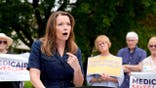 Christina Bohannan speaking at a press conference at Washington County Hospitals & Clinics.
