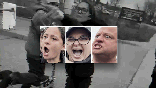 A gif of Savanah Hernandez being assaulted plays under images of the indicted individuals