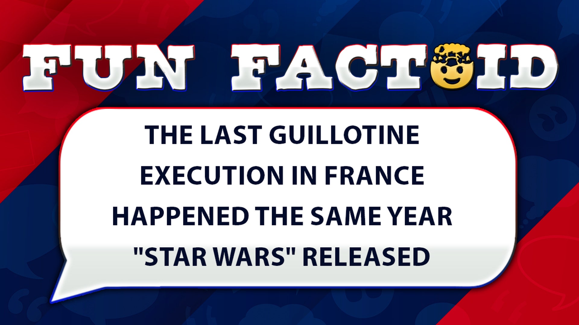 The last guillotine execution in France happened the same year "Star Wars" released.