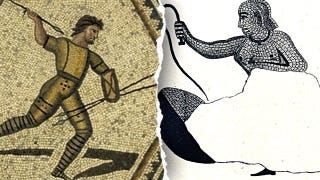 Rare Roman mosaic shows woman battling wild animals in the arena, researcher says
