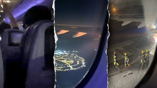 Passengers screamed 'turn around' as flames shot from Delta jet engine moments after takeoff