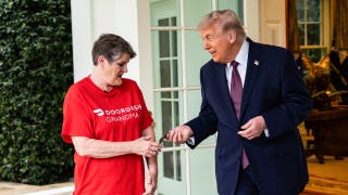 'DoorDash Grandma' slams paid actor rumors after delivering to President Trump at the White House