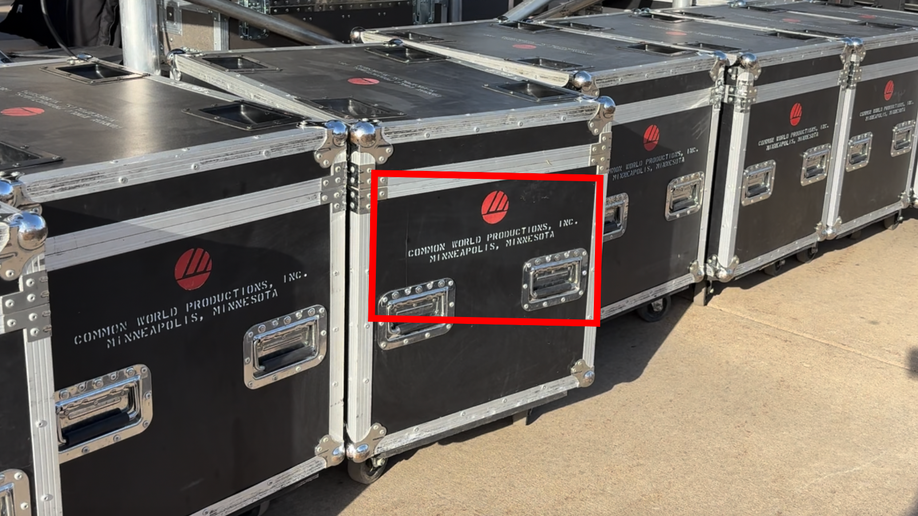 Professional vendors at the No Kings protest on March 28, 2026, in St. Paul, Minn.