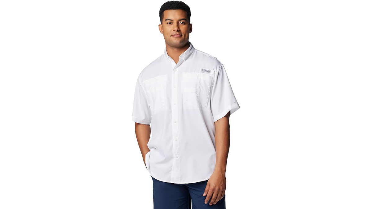 Prevent sunburns with Columbia's button-up.