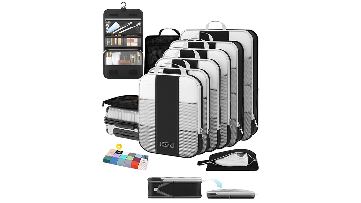 Organize luggage with this 10-pack of packing cubes.