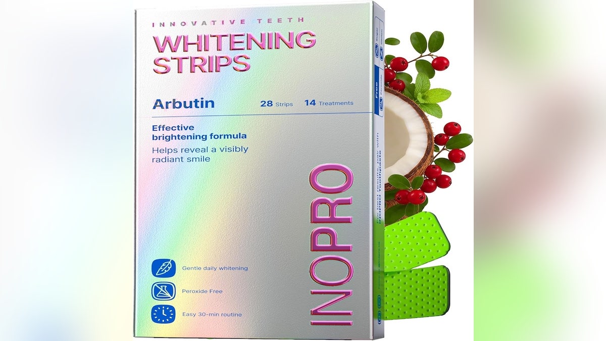Green peroxide-free whitening strips that target stains without sensitivity.