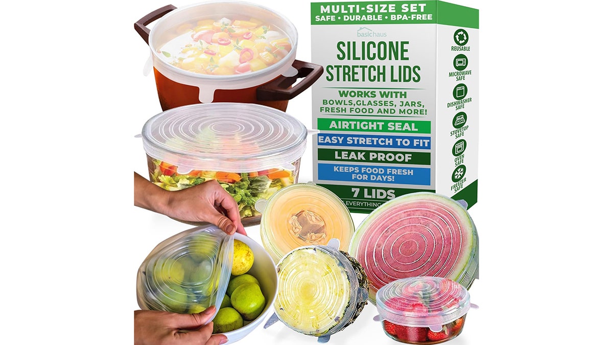 Save space when you use these stretchy lids.