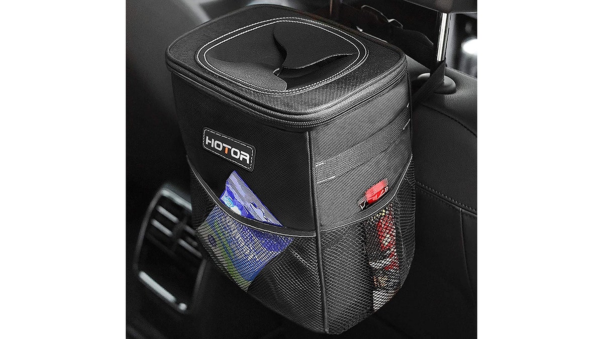 Keep your car clean and neat with a trash can.