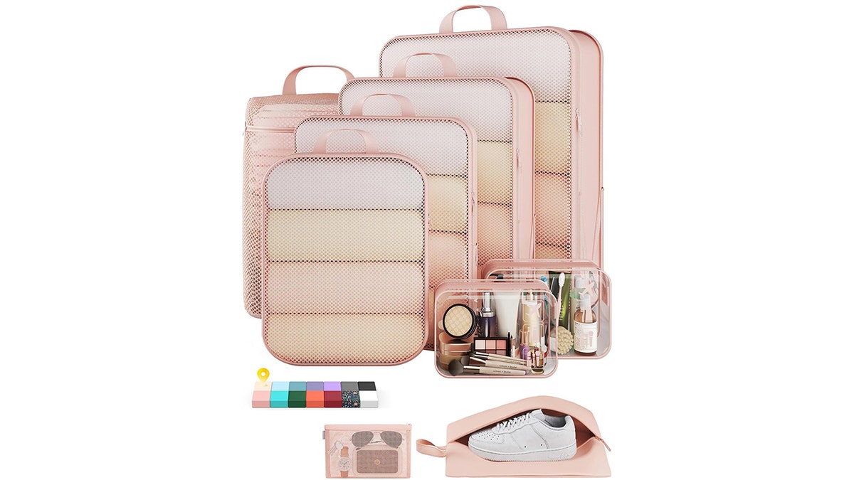 Keep a suitcase organized with this packing cube set.