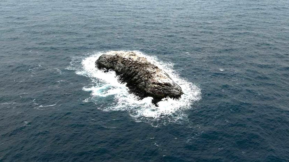 Aerial view of island from above