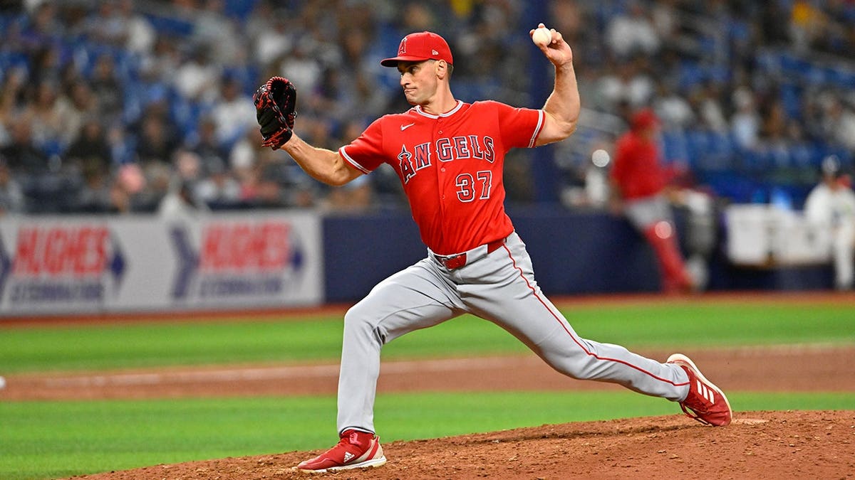 Los Angeles Angels pitcher Brent Suter at Tropicana Field